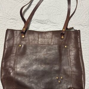 Brown Genuine Leather Tote Bag So Beautiful!